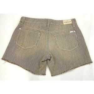 SINCLAIR Khaki Striped DENIM Jeans SHORTS Cut-Offs 26 $185